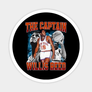 Willis Reed The Captain Basketball Legend Signature Vintage Retro 80s 90s Bootleg Rap Style Magnet